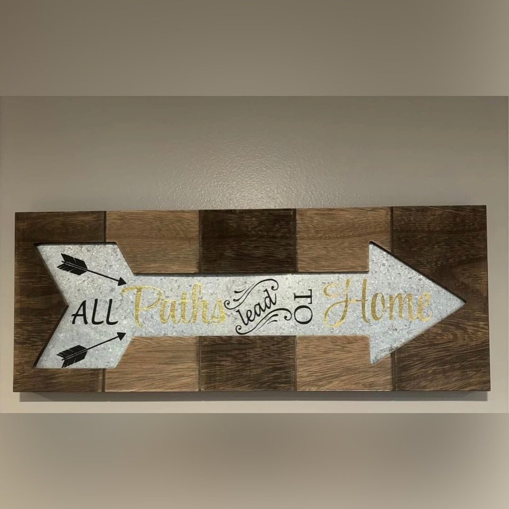 ALL PATHS LEAD TO HOME WOOD DECOR